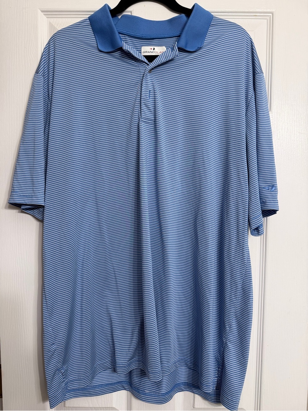 Grand Slam Blue Micro-Striped Men’s Golf Polo